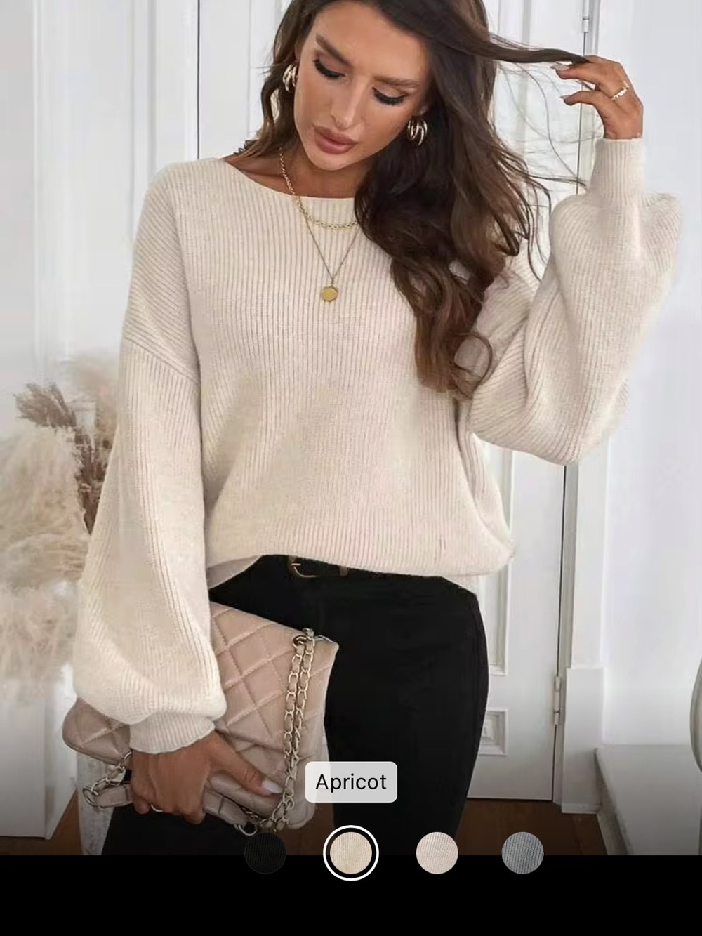Shein Bow-Back Ribbed Sweater - Picture 2 of 7